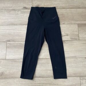 Nike Dri Fit Power Sculpt High Rise Crop Training Tights Size S Buttery Black